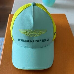 Aston Martin Formula One Team Women's Two-Tone Cap in Aqua & Neon Yellow